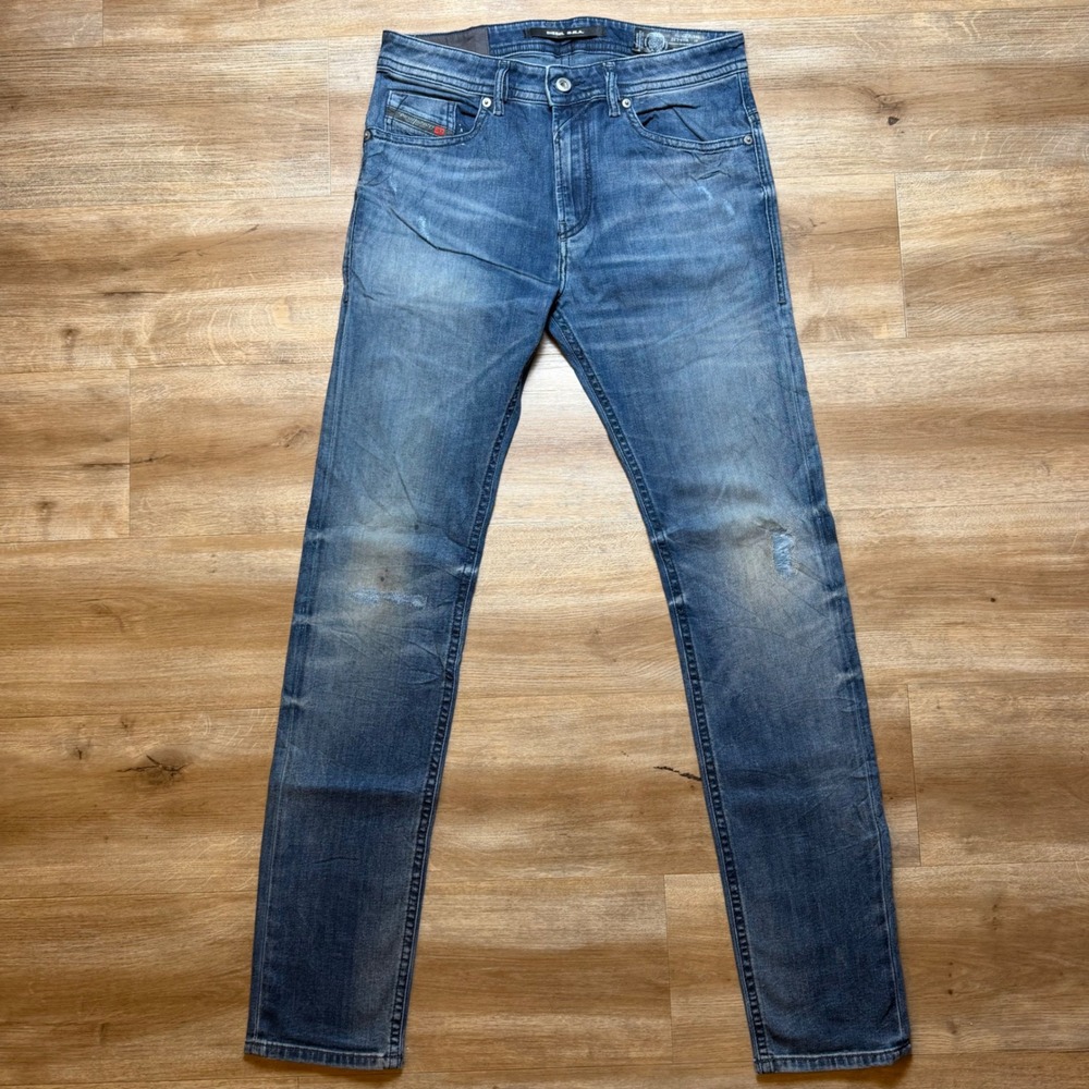 Diesel Thommer Jeans Mens 29x32 Blue Slim Skinny Stretch DNA 0687U Made in Italy
